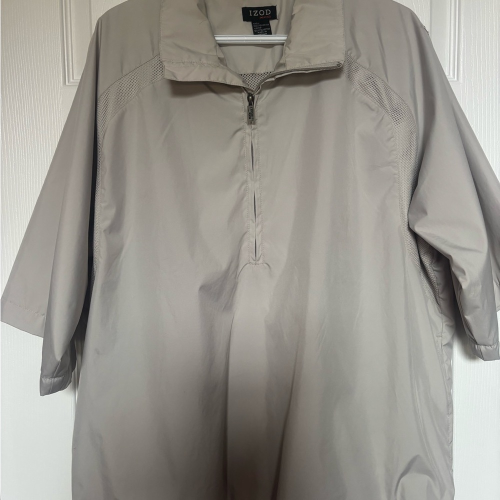 IZOD Stone Coloured Half-Zip Pullover Size Large